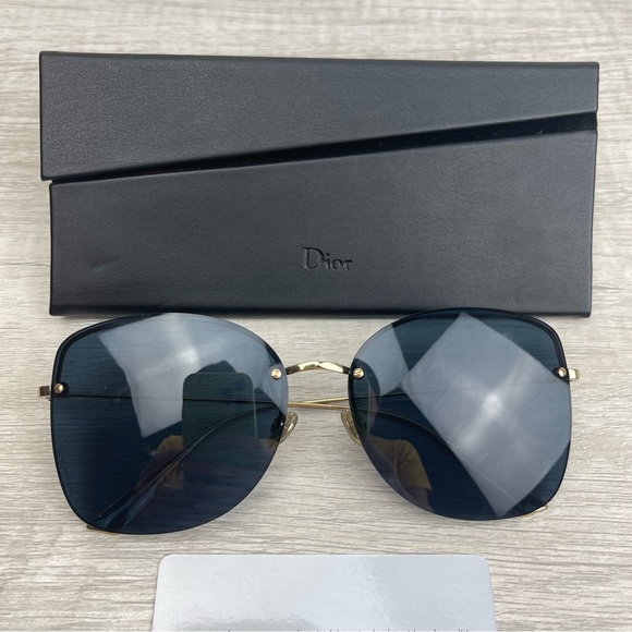 Dior Stellaire 7F Butterfly Rimless Sunglasses in Gold NWOT - Picture 9 of 13